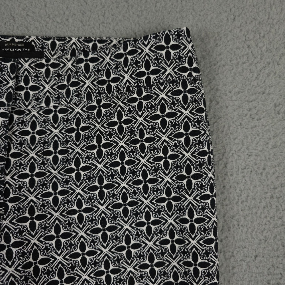 Talbots Pants Women 2 Black White Geo Star Hampshire Stretch Career Office Ankle - Picture 10 of 12